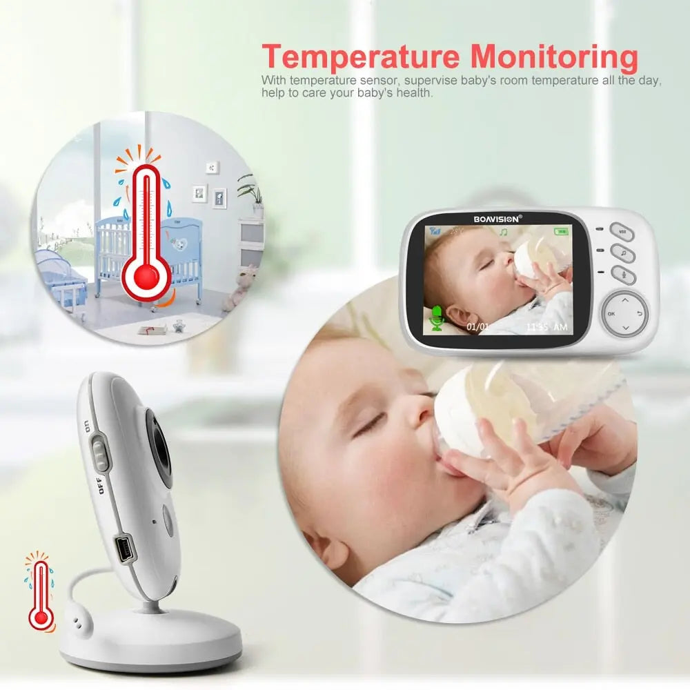 Babyphone mit Kamera und einem 3,2-Zoll LCD-Bildschirm mit Nachtsicht Babyphone mit Kamera und einem 3,2-Zoll LCD-Bildschirm mit Nachtsicht